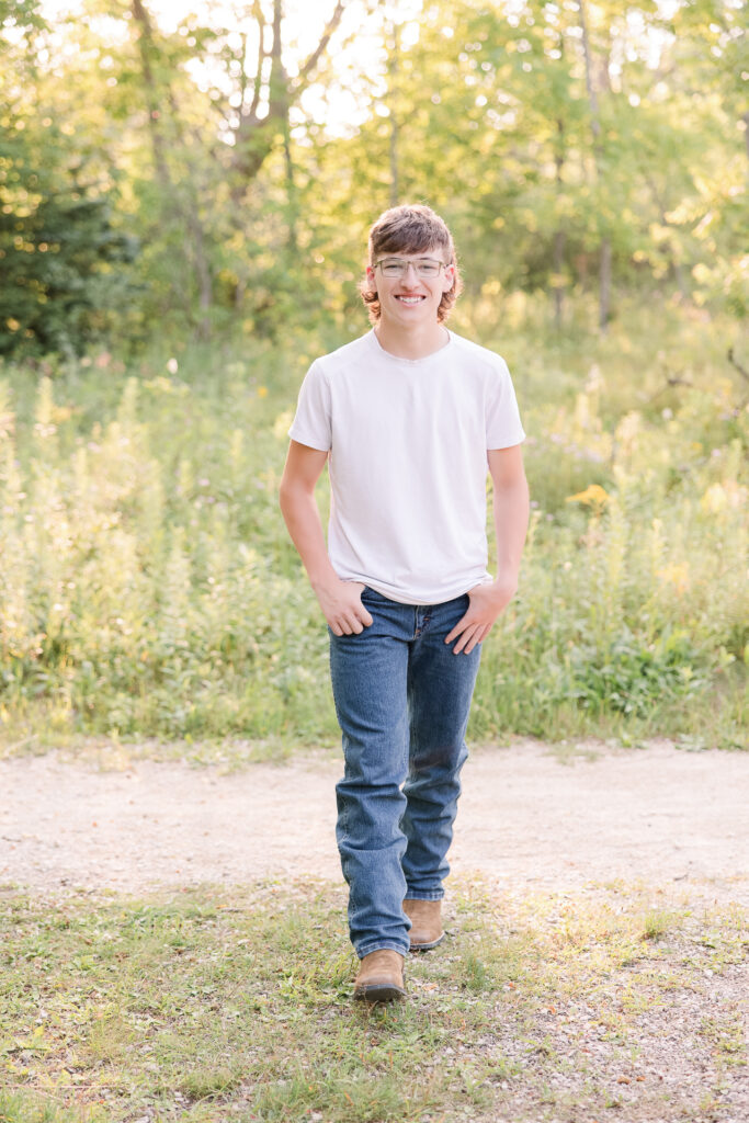 Port Washington WI Senior Session at Sauk Creek Nature Preserve in Port Washington