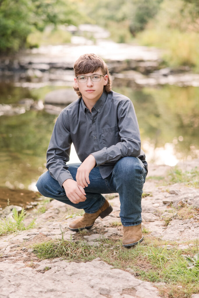 Port Washington WI Senior Session at Sauk Creek Nature Preserve in Port Washington