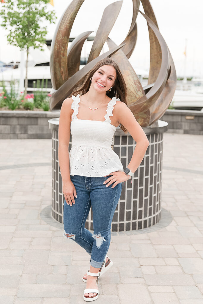 Port Washington WI Senior Session in Downtown Port Washington