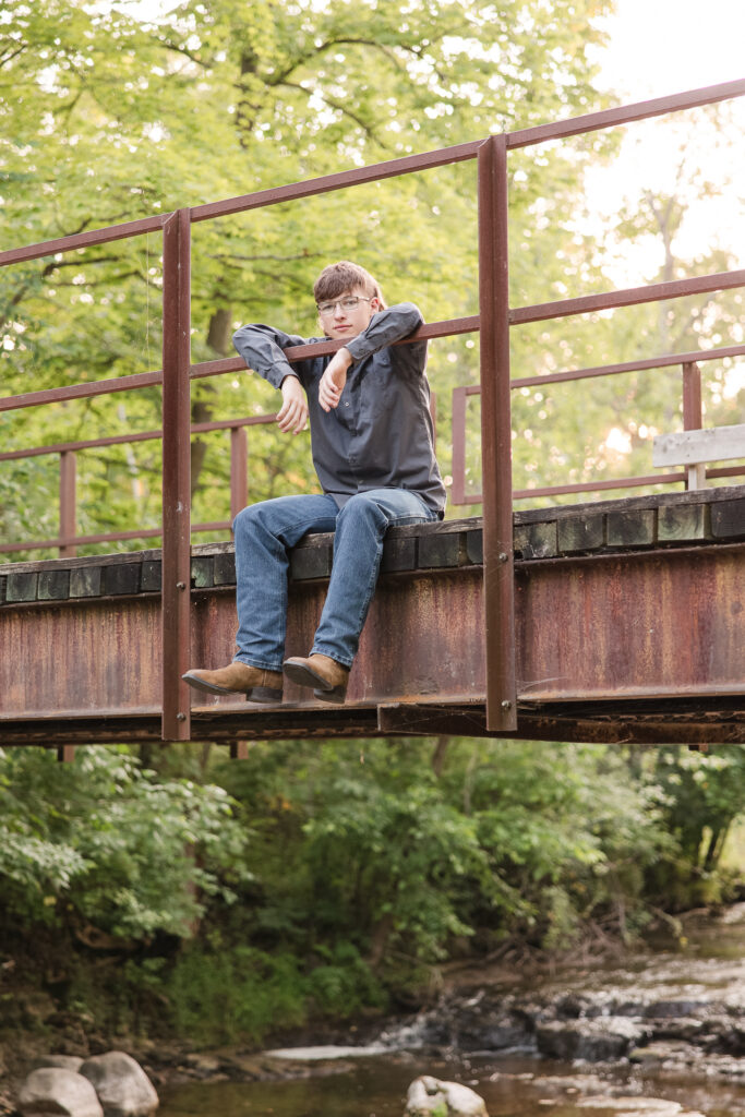 Port Washington WI Senior Session at Sauk Creek Nature Preserve in Port Washington