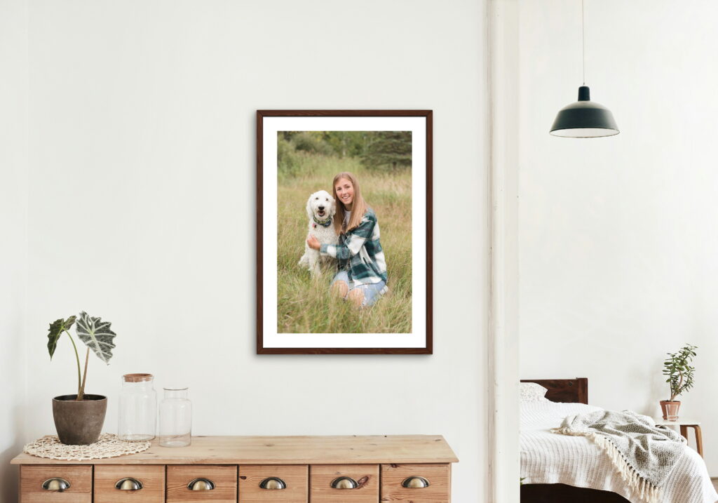 Green Bay WI Senior Session in Grassy Field Wall Art