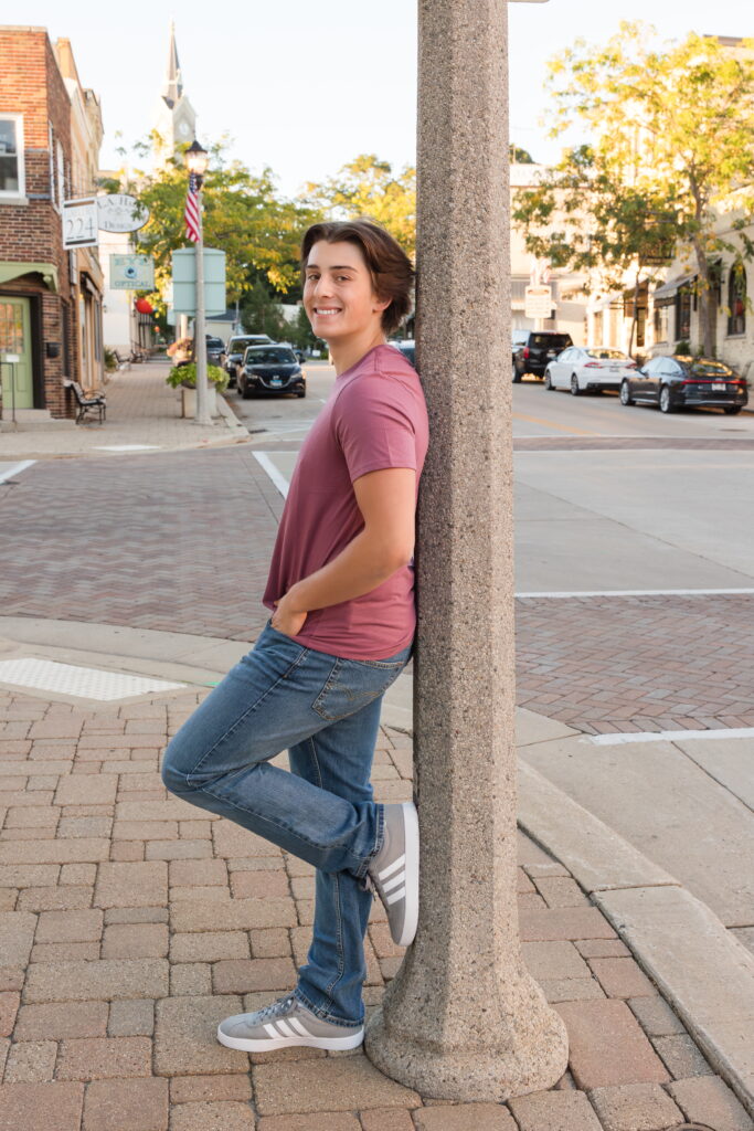 senior guy leaning