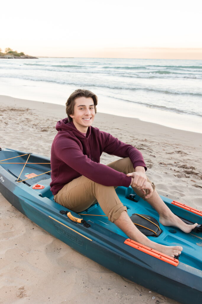 senior guy in a kayak