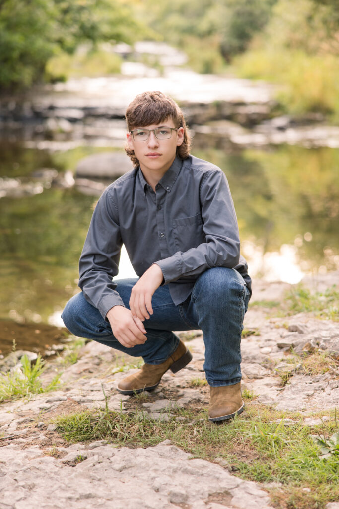 senior guy by a river