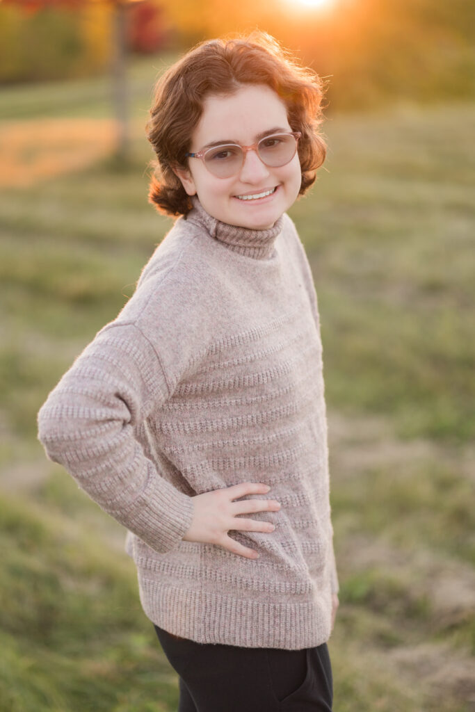 senior girl at sunset